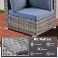 thumbnail image 4 of Ovios 10 Pieces Patio Fire Pit Set Outdoor Rattan Sectional Sofa Conversation Set with Swivel Rocking Chair,Denim Blue, 4 of 8