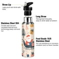 thumbnail image 3 of Yayeee 20oz Double Wall Stainless Steel Water Bottle with Flip Straw, Beige Christmas Santa, 3 of 7