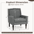 thumbnail image 3 of Costway 1 PCS Mid-century Modern Armchair with Thick Cushion & Rubber Wood Legs for Living Room Grey, 3 of 10