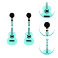 thumbnail image 3 of 1 Paire Forme de Guitare Boucles d'Oreilles Hip Hop Boucles d'Oreilles Femmes Bijoux, 3 of 8