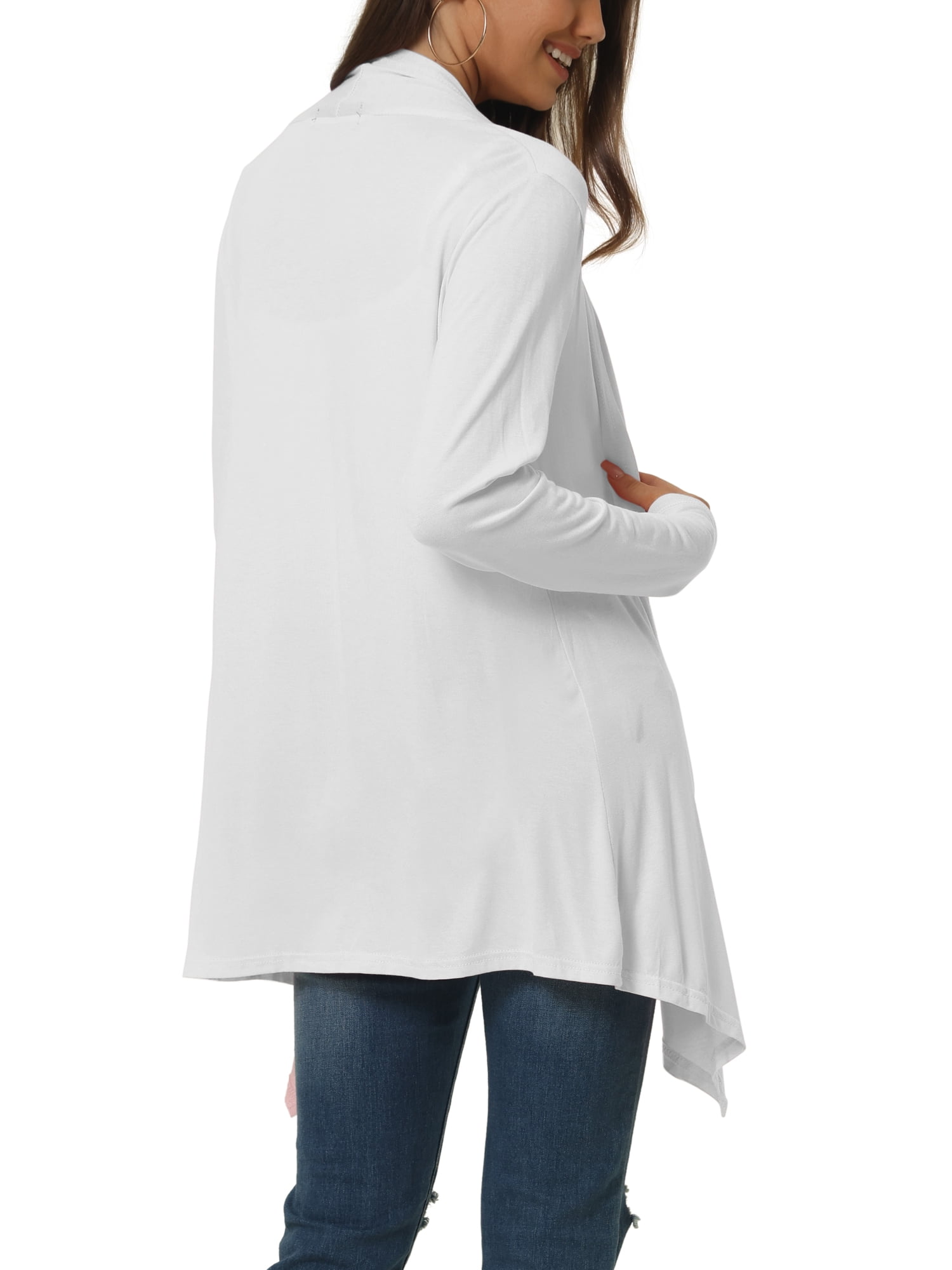 Unique Bargains Women's Spring Fall Draped Open Front Lightweight Cardigan