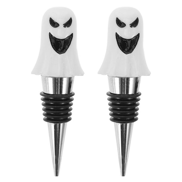 Capinos de vino en forma de fantasma de 2 piezas tapones decorativos de las botellas de botella para el desgaste