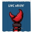 thumbnail image 3 of Ambesonne Indie Shower Curtain, Crab Claw Spiky Wristlets, 69"Wx70"L, Blue Red Black, 3 of 3