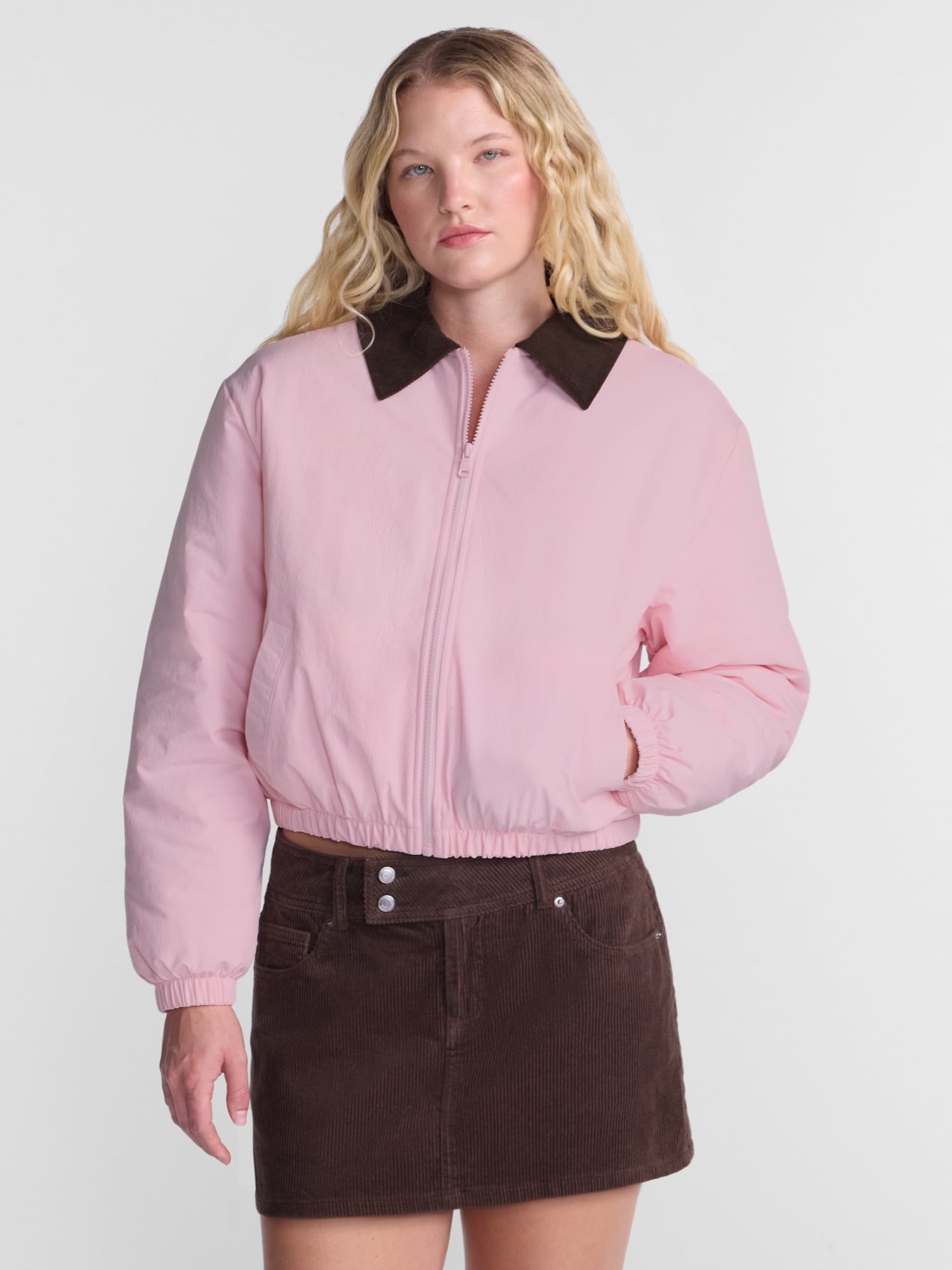 No Boundaries Puffer Barn Jacket, Women's and Women's Plus XXS-4X
