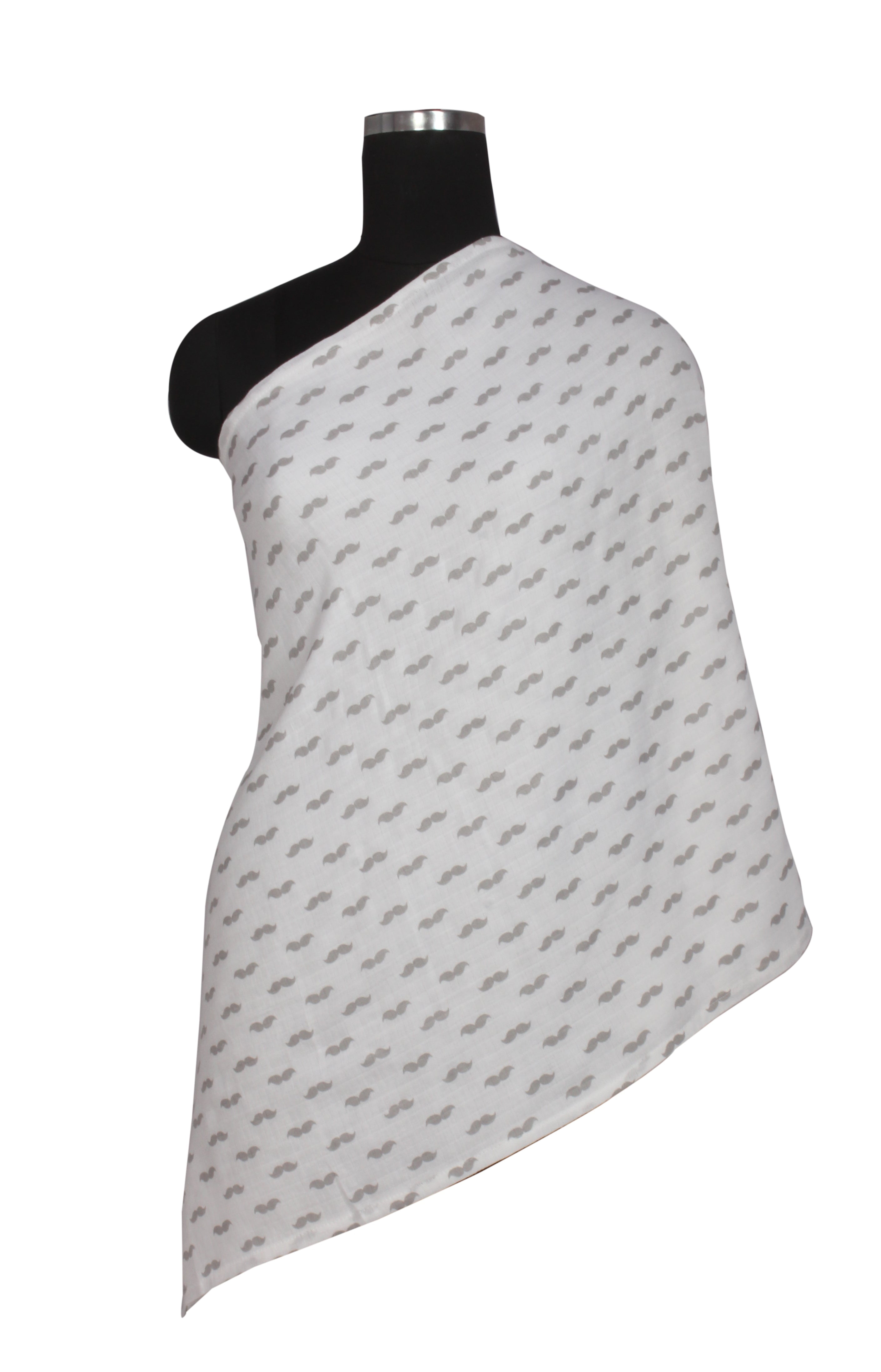 Mustache Grey Muslin Nursing Scarf