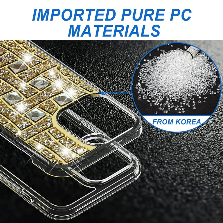 Designed for Apple iPhone 15 Plus Sparkly 3D Design Diamond Shockproof  Protective Bling Rhinestone Hybrid Skin PC + TPU Phone Case Cover [Pinwheel  Gold] - Walmart.com