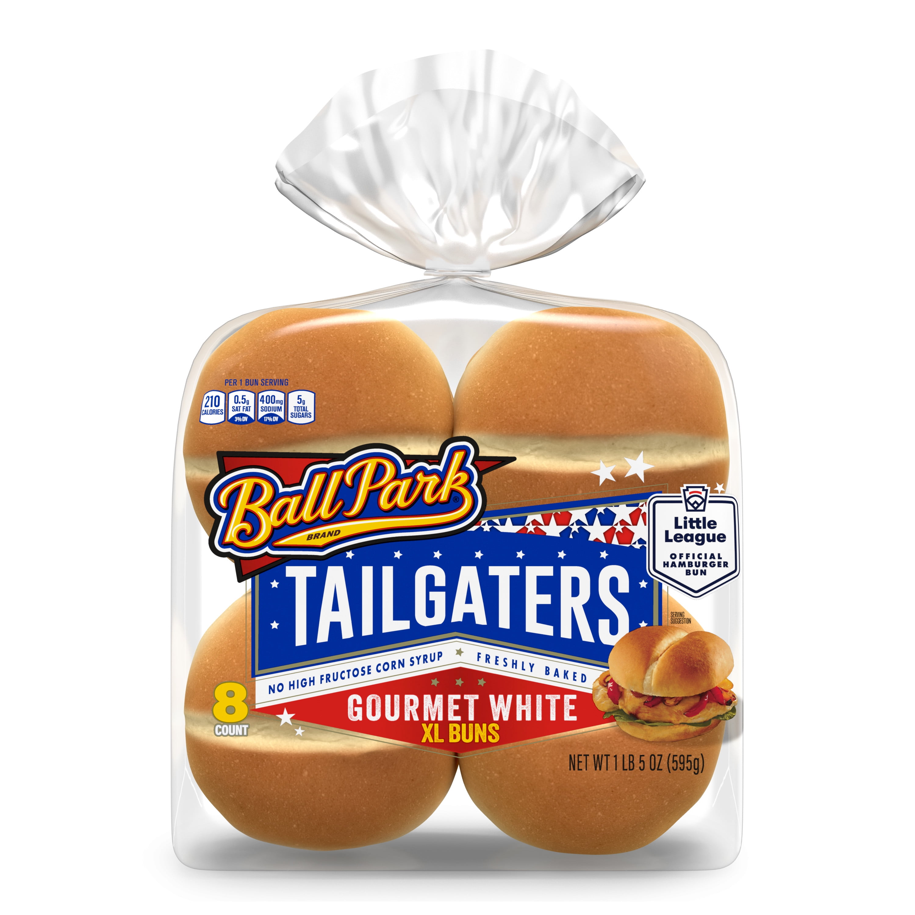 Ball Park Tailgaters Gourmet White XL Sandwich Buns, 8 count, 21 oz