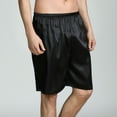 thumbnail image 3 of SWSMCLT Men's Soft Pajamas Shorts Summer Sleep Satin Fall Loose Valentines Day Loungewear Shorts Comfy Spring Thin Black Large, 3 of 4