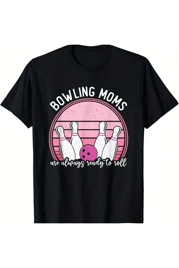Bowling Moms Graphic Cotton T-Shirt Unisex S-5XL Hot Trending Shirt, Vintage Birthday Gift