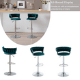 thumbnail image 2 of 23-32 Inch Velvet Bar Stools, Counter Height Mechanical Lifting Swivel Barstools High Bar Chairs with Chrome Footrest and Base, Stools Chair with Footrest for Home Kitchen Island, Pub(Green,Set of 4), 2 of 9