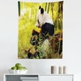 thumbnail image 1 of Animal Tapestry, Big Panda Sitting Forest Eating Bamboo Tree Trunk Foliage Wilderness Picture Print, Fabric Wall Hanging Decor for Bedroom Living Room Dorm, 5 Sizes, Green Black, by Ambesonne, 1 of 1