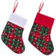 thumbnail image 1 of Medias navideñas: paquete de 12 medias de copos de nieve a cuadros de 9 pulgadas para decorar el árbol de Navidad, la fiesta y el hogar (rojo y verde), 1 of 4