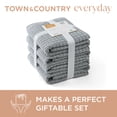 thumbnail image 2 of TOWN & COUNTRY EVERYDAY 6-Piece Textured Windowpane Set, 2-Bath Towels, 2-Hand Towels, 2-Washcloths, 100% Cotton, Plush & Absorbent 550GSM, Grey, 2 of 8