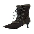 thumbnail image 3 of PEERAGE Viola Women Wide Width Fleece Lined Suede Dress Boots with Zipper BROWN 9.5, 3 of 6