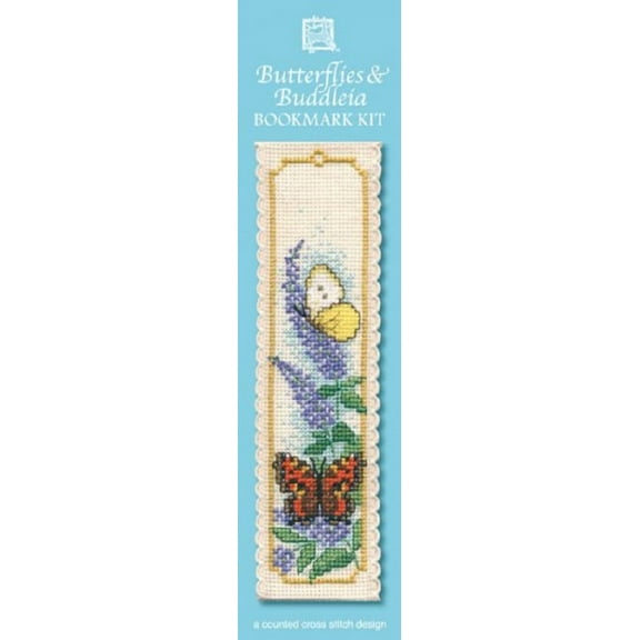 Textile Heritage Butterflies & Buddleia Counted Cross Stitch Bookmark Kit