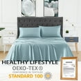 thumbnail image 4 of 3 PCS  Bed Sheets and Pillowcase Set Rayon Derived from Bamboo, Cool Sheets for Hot Sleepers, 4 of 7