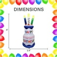 thumbnail image 5 of Fraser Hill Farm 6-ft. Tall Happy Birthday 2-Tier Cake with 4 Faux Candles Outdoor Blow-Up Inflatable with Lights FHINBDCAKE064-L, 5 of 9