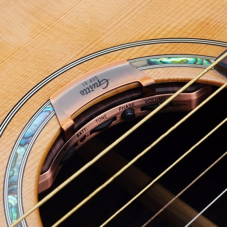 Acoustic Guitar Sound Hole Pickup Dual Modes Piezo + Mic Supports Volume Tone Adjusting Phase Function Easy Installation for 36-42 Inch Classic Folk Guitars
