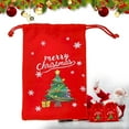 thumbnail image 1 of WHEANG Décoration de Fête Rouge Sac à Cordon de Noël Réutilisable Petit Sac d'Emballage de Noël pour Cadeau de Noël en Velours Sac de Rangement de Noël, 1 of 4