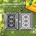 thumbnail image 6 of Outsunny Outdoor Patio Rug, Large Camping Carpet with Carrying Bag, 8' x 10' Waterproof Plastic Straw, Reversible, Black & White Rhombus Patchwork, 6 of 9