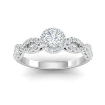 Certified 1.00 Carat TW Round Diamond Infinity Engagement Ring in 14k White Gold (G-H, I1