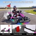 thumbnail image 3 of Porsche 24V Electric Go Kart Ride-On Toy for Boys Girls 6-12, Pink, 3 of 10