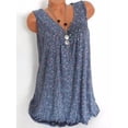 thumbnail image 2 of Camiseta sin mangas con cuello en V sin mangas, chaleco suelto para mujer, camiseta de verano, azul oscuro, 3XL Jumpingount AP001998-30, 2 of 5