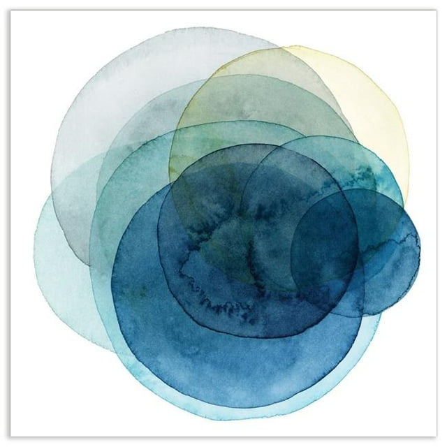38 x 38 in. Evolving Planets I Abstract Frameless Tempered Glass Panel Contemporary Wall Art
