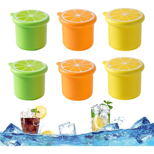 6Pcs Moldes para Hielos Reutilizables, Bandeja de Hielo Ice Mold sin BPA, Molde para cubitos Bola de Whisky, Bolas de hielo, apilables para Cola, Cócteles