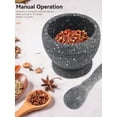 thumbnail image 4 of Granite-Pattern Garlic Press & Mortar Set | Manual Garlic Mincer & Chili Grinder | Non-Slip Plastic Pestle for Pepper/Spices | Multi-Purpose Kitchen Tool for Home Cooking, 4 of 9