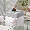 thumbnail image 3 of Elegante soporte para caja de pañuelos en forma de cubo, caja de pañuelos decorativa para tocador, tocador, mesita de noche, mesa, encimera, hogar, oficina, coche, 3 of 5