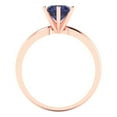 thumbnail image 4 of 1 ct Round Cut Simulated Blue Sapphire Solitaire 14K Rose Gold Womens Engagement Ring, 4 of 5