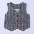 thumbnail image 4 of TSSOE Baby Boys Toddler Party Suit Long Sleeve Bowtie Lapel Dress Shirt Pant Vest Formal Outfit Set Grey 110, 4 of 7