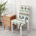 thumbnail image 4 of Stretch Dining Chair Covers Set of 4, Boho Chic Polyester Slipcovers Featuring Vintage, Nordic Style, Tribal, Retro, Ethnic, Rustic Patterns with Removable Seat Protector, 4 of 7
