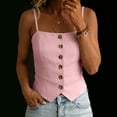 thumbnail image 5 of SHTXOZHI Womens Linen Tank Tops Spaghetti Strap Button Front Cropped Tees Square Neck Comfortable Casual Top, 5 of 7