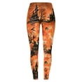 thumbnail image 5 of COMVALUE Women's Halloween Pumpkin Skulls Printed Ankle Elastic Tights Legging Halloween Yellow Size M, 5 of 8