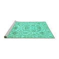 thumbnail image 2 of Ahgly Company Machine Washable Indoor Round Abstract Turquoise Blue Modern Area Rugs, 6' Round, 2 of 4