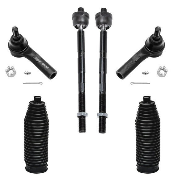 Detroit Axle - Front Tie Rods for 2005-2010 Jeep Grand Cherokee Commander 2006 2007 2008 2009, 4 Inner & Outer Tie Rod Ends, 2 Boots Replacement