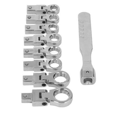 

Ratchet Wrench 9 Pcs Ratcheting Wrench Kit 180 Degree Rotating High Torsion For Car Repair And Maintenance