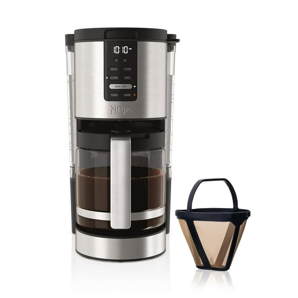 Ninja DCM200C Programmable XL 14-Cup Coffee Maker, 14-Cup Glass Carafe, with Permanent Filter, Stainless Steel, Hotter Brewing Technology
