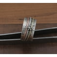 thumbnail image 5 of Sun Sterling Silver Spinner Ring – Handmade 925 Silver Anxiety Fidget Ring for Men & Women, Three-Tone Leaves Textured Band, Meditation Ring, Mother’s Day Gift, 5 of 5