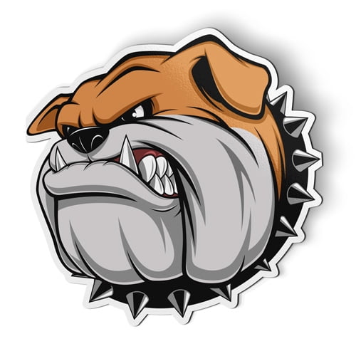Bulldog Angry Dog - 5" Magnet for Car Locker Refrigerator