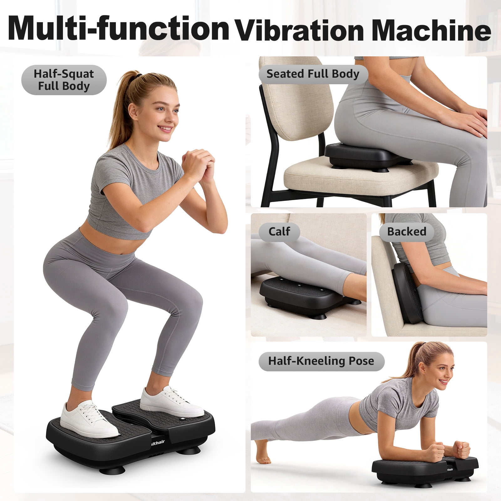 Hlthair Mini Vibration Plate Machine For Lymphatic Drainage, Shake Plate Exercise Machine Fat Burner For Weight Loss, Portable Shaking Whole Body Workout Vibration Platform for Home Gym 1 Piece