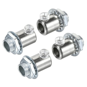 Uxcell Metal Cable Glands Cord Grips Screw Lock for Wiring Ceiling Lamp Nickel 4 Pack