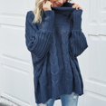 thumbnail image 6 of LYXSSBYX Women Fall Sweaters Dress for Women 2022 Hot Sale Clearance Fashion Women Casual Cable Pullover Bat Sleeve Loose Women's Turtleneck Sweater, 6 of 9