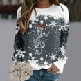 thumbnail image 2 of DHFJKG Women's Santa Pullover Musical Note Printed Long Sleeve Crew Neck Casual Sweatshirt Funny Tops, 2 of 4