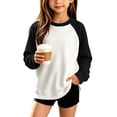 thumbnail image 3 of Abtuhar Fall Crew Neck Raglan Pullover Sweatshirt for Boys and Girls Casual Tops for 3-15 Years, 3 of 5