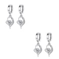 thumbnail image 3 of Minnieouse 1 par de pendientes de aro con colgante de corazón, joyería de boda, regalo personalizado azul Blanco 2piezas Minnieouse CBP225911, 3 of 6
