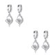 thumbnail image 4 of Sonducket 1 par de pendientes de aro, joyería de compromiso de boda, accesorios de regalo, blanco Type2 NO2, 4 of 6