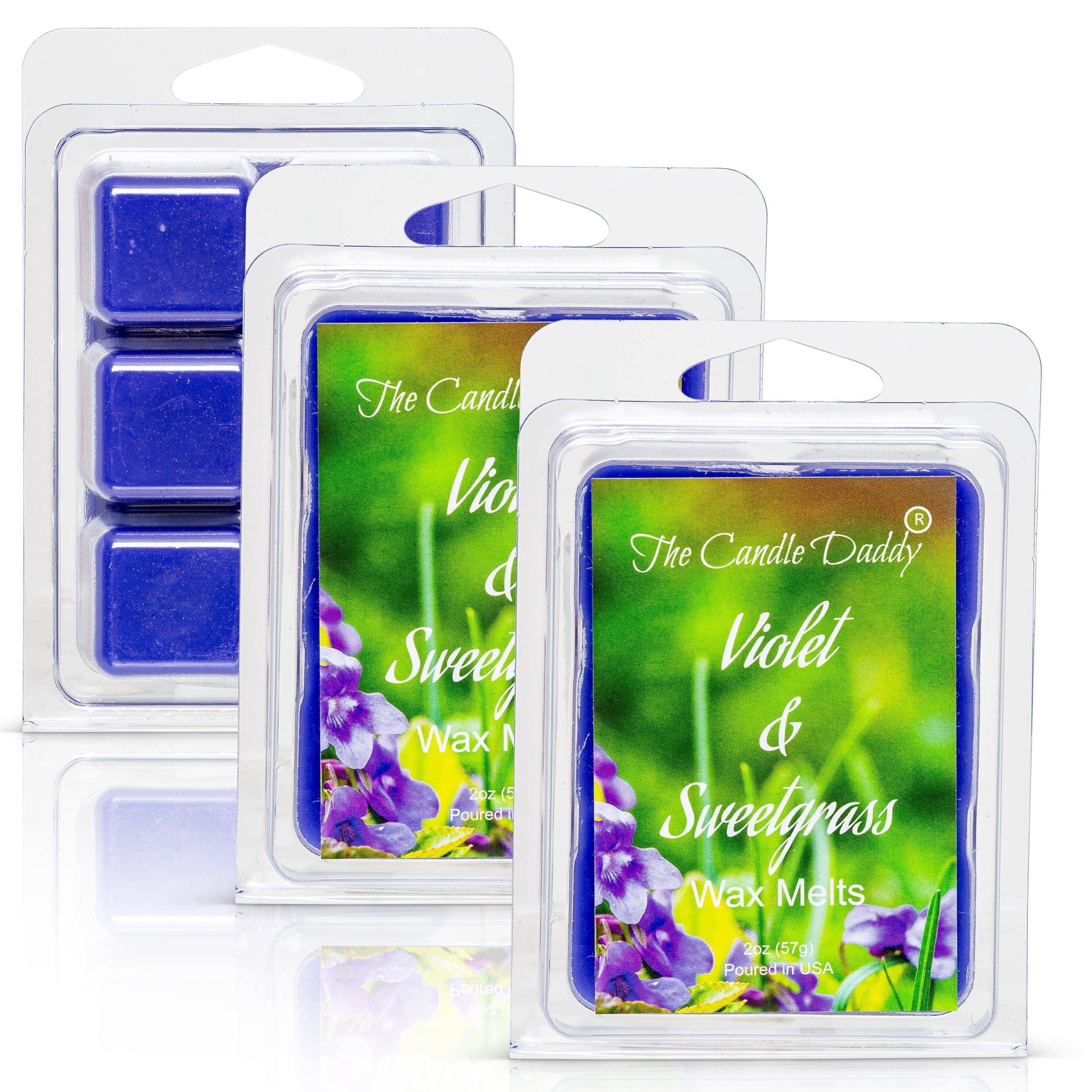Violet and Sweetgrass -  Wildflower and Fresh Cut Grass Scented Melt- Maximum Scent Wax Cubes/Melts- 1 Pack -2 Ounces- 6 Cubes